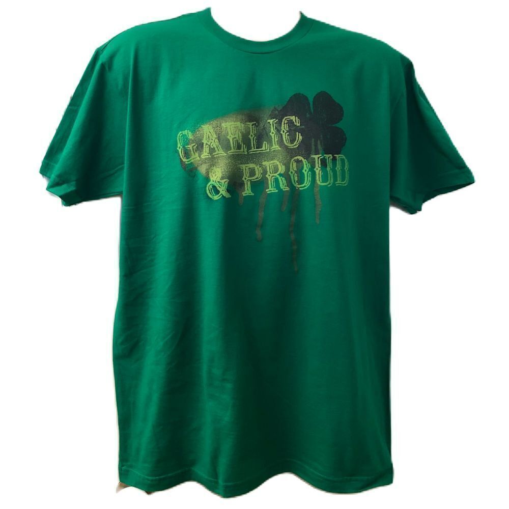 Gaelic & Proud Green Graphic T-Shirt Men's Unisex Large Bennigan's Irish Pub